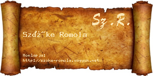 Szőke Romola névjegykártya