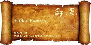 Szőke Romola névjegykártya
