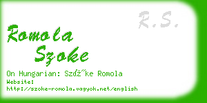 romola szoke business card